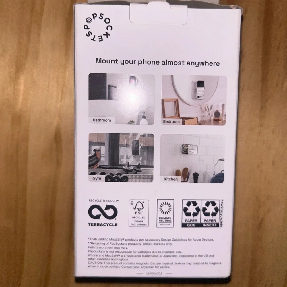 NEW PopSockets Multi-Surface Suction Mount - White